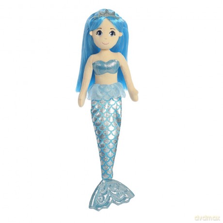 Aurora, 33084, Sea Shimmers Sapphire The Mermaid, 18In, Soft Toy, (Blue, Peach, Silver)