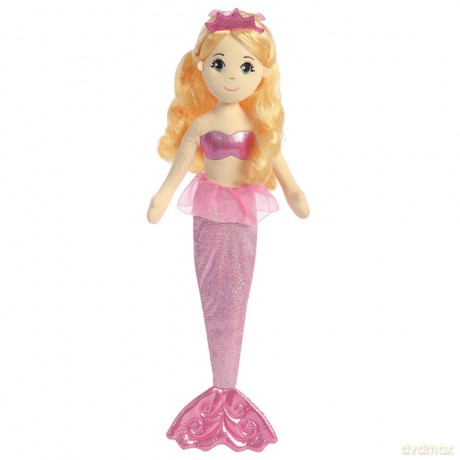 Aurora, 33205, Sea Shimmers Topaz The Mermaid, 18In, Soft Toy, (Orange, Pink, Peach)