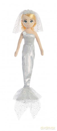 Aurora, 33249, Sea Shimmer Mermaid Bride, 18In, Soft Toy, Silver, Multi-Colour