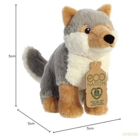 Aurora, 35006, Eco Nation, Wolf, 9.5In, Soft Toy, (Grey/White/Brown)