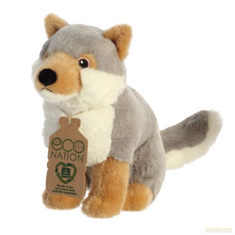 Aurora, 35006, Eco Nation, Wolf, 9.5In, Soft Toy, (Grey/White/Brown)