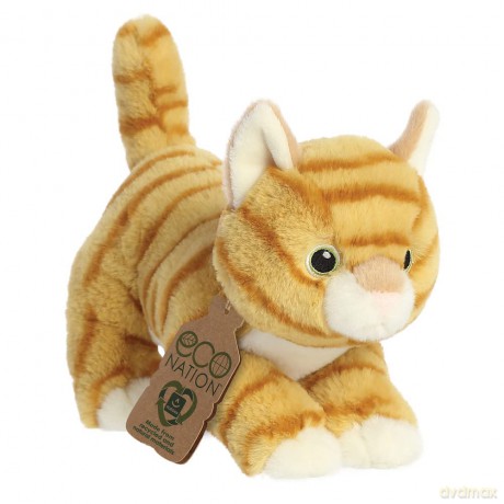 Aurora, 35048, Eco Nation Tabby Cat, 8.5In, Soft Toy, Orange