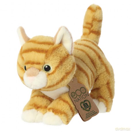 Aurora, 35048, Eco Nation Tabby Cat, 8.5In, Soft Toy, Orange