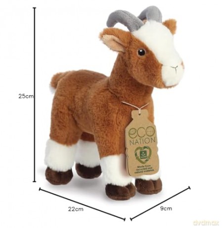 Aurora, 35052 Eco Nation Goat, 10.5In, Recycled Soft Toy, Brown