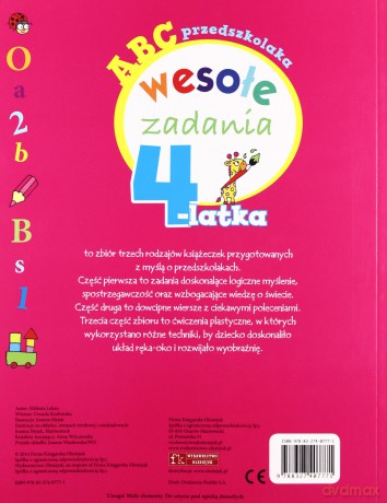ABC przedszkolaka. Wesołe zadania 4-latka [KSIĄŻKA]