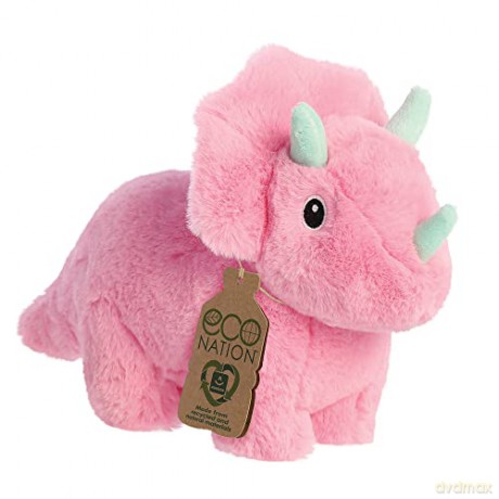 Aurora, 35057, Eco Nation Trix Triceratops Dinosaur, 8In, Soft Toy, Pink