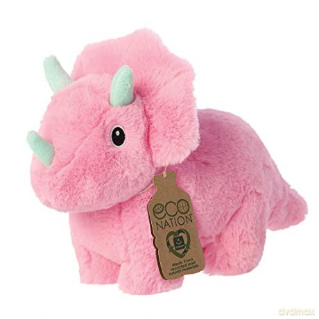 Aurora, 35057, Eco Nation Trix Triceratops Dinosaur, 8In, Soft Toy, Pink