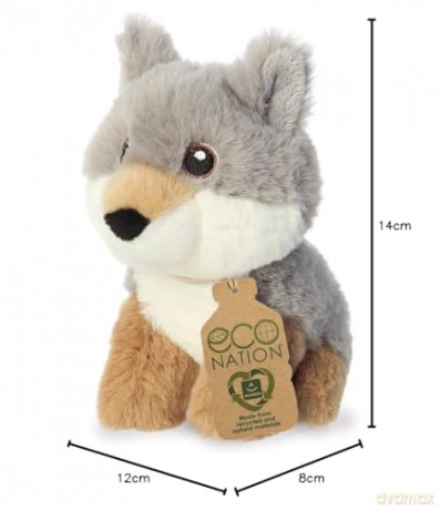 Aurora, 35077, Eco Nation Mini Wolf, 5In, Soft Toy, Multi-Coloured