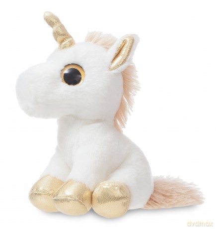Aurora, 60836, Sparkle Tales, Twinkle The Unicorn, 7In, White and Gold, Soft Toy