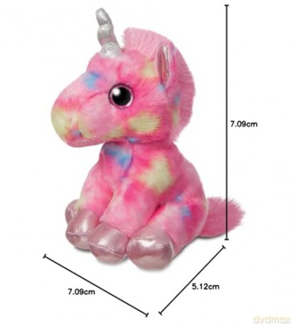 Aurora, 60866, Sparkle Tales, Rainbow Unicorn, 7In, Soft Toy, Pink