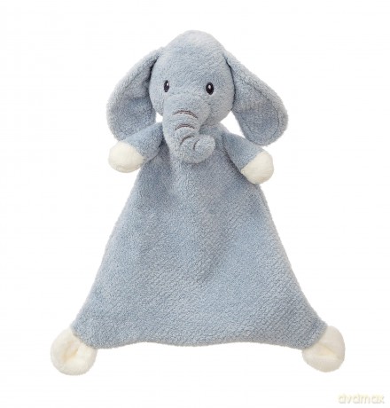 Aurora, 61227, Baby Elly Elephant Blankie, Blue and White