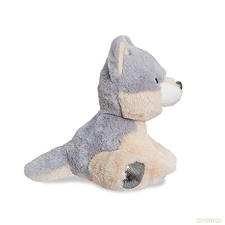 Aurora, 61411, Glitzy Tots Wolf, 6In, Soft Toy, Grey and Brown