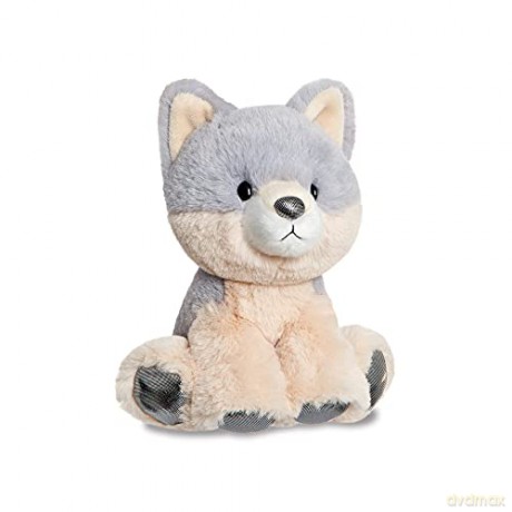 Aurora, 61411, Glitzy Tots Wolf, 6In, Soft Toy, Grey and Brown