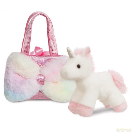 Aurora, 61435, Fancy Pal Unicorn Pastel Big Bow, Soft Toy, Multi-Coloured