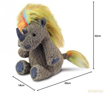 Aurora, 61530, Luxe Boutique Azari Rhino 10In, Soft Toy, Grey
