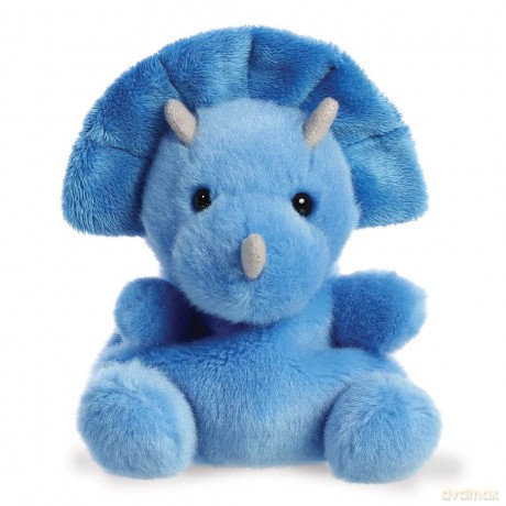 Aurora, hangtag, 33616, Palm Pals Tank Triceratops Dinosaur, 5In, Soft Toy, Blue