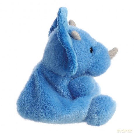 Aurora, hangtag, 33616, Palm Pals Tank Triceratops Dinosaur, 5In, Soft Toy, Blue