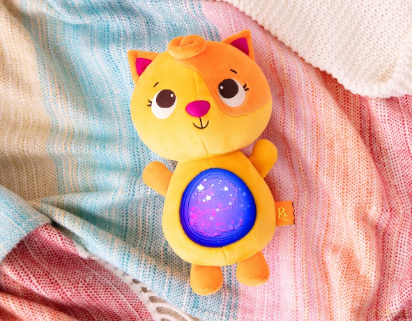 B. BX1675Z Light-Up Plush Musical Stuffed Animal - 6 Soothing Sounds - Sensory Bedtime Toy for Babies - 6 Months + - Twinkle Tummies-Cat, Multi