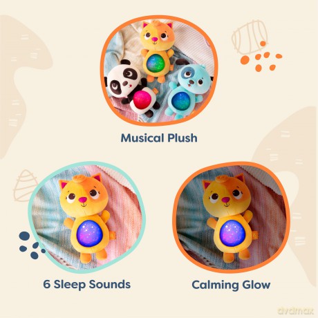 B. BX1675Z Light-Up Plush Musical Stuffed Animal - 6 Soothing Sounds - Sensory Bedtime Toy for Babies - 6 Months + - Twinkle Tummies-Cat, Multi