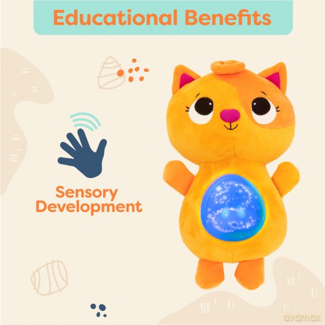 B. BX1675Z Light-Up Plush Musical Stuffed Animal - 6 Soothing Sounds - Sensory Bedtime Toy for Babies - 6 Months + - Twinkle Tummies-Cat, Multi