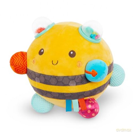 B. toys - Fuzzy Buzzy Bee - Plush bumble bee - Interactive soft sensory toy with sounds, 0 months+