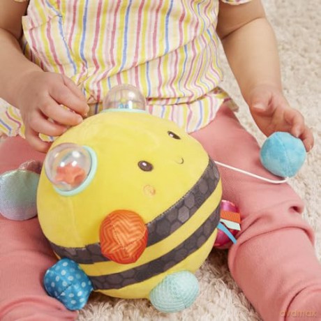 B. toys - Fuzzy Buzzy Bee - Plush bumble bee - Interactive soft sensory toy with sounds, 0 months+