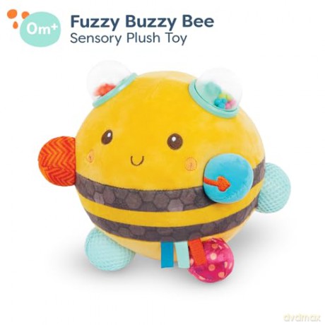 B. toys - Fuzzy Buzzy Bee - Plush bumble bee - Interactive soft sensory toy with sounds, 0 months+