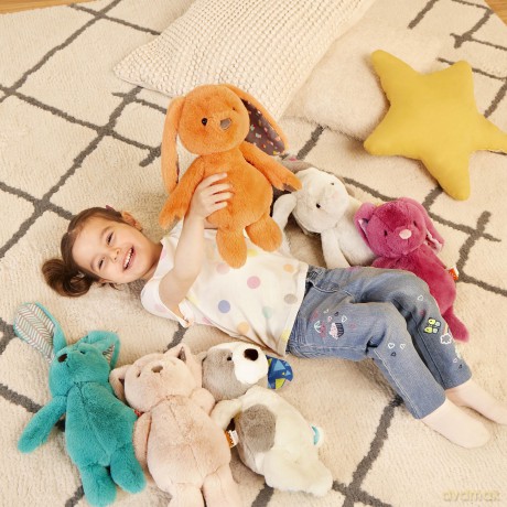 B. toys - Plush Bunny - Super Soft Stuffed Animal - Washable Rabbit Toy - Happy Hues for Babies and Toddlers - 0 Months +, Cottontail Cutie Teal