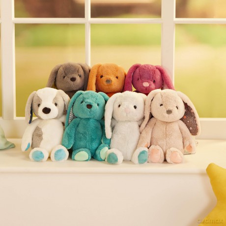 B. toys - Plush Bunny - Super Soft Stuffed Animal - Washable Rabbit Toy - Happy Hues for Babies and Toddlers - 0 Months +, Cottontail Cutie Teal