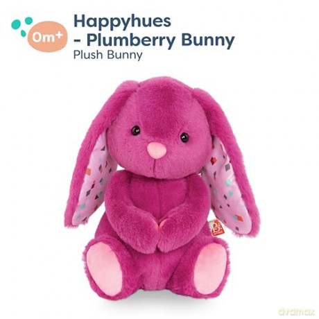 B. toys - Plush Bunny - Super Soft Stuffed Animal - Washable Rabbit Toy - Happy Hues for Babies and Toddlers - 0 Months +, Plumberry Pink