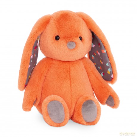 B. toys - Plush Bunny - Super Soft Stuffed Animal - Washable Rabbit Toy - HappyHues for Babies and Toddlers - 0 Months +, Coral Orange