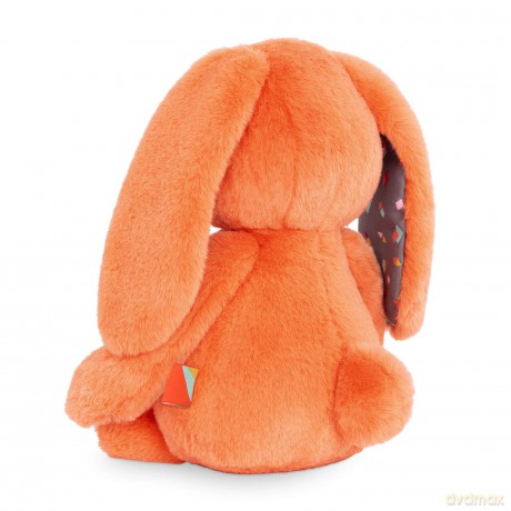 B. toys - Plush Bunny - Super Soft Stuffed Animal - Washable Rabbit Toy - HappyHues for Babies and Toddlers - 0 Months +, Coral Orange