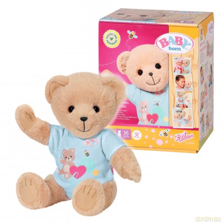 BABY born Bear Blue 835593 - 36cm Little Bear with Soft Stuffed Body - Includes Pink Outfit and Accessories - Designed to Fit 43cm BABY born Clothing - Suitable for Kids from 0+