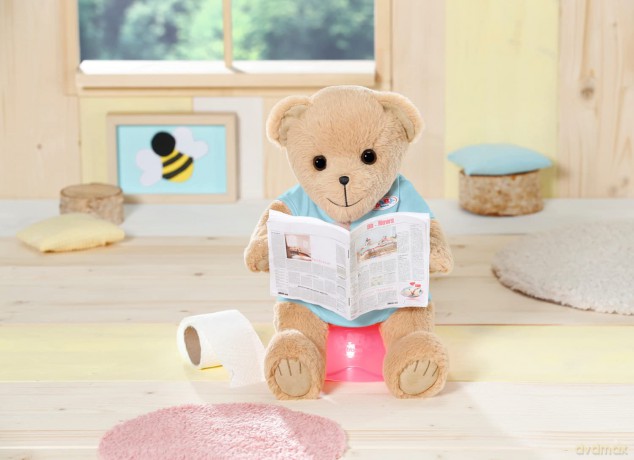 BABY born Bear Blue 835593 - 36cm Little Bear with Soft Stuffed Body - Includes Pink Outfit and Accessories - Designed to Fit 43cm BABY born Clothing - Suitable for Kids from 0+