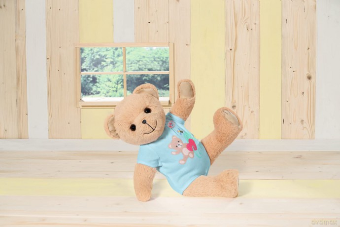 BABY born Bear Blue 835593 - 36cm Little Bear with Soft Stuffed Body - Includes Pink Outfit and Accessories - Designed to Fit 43cm BABY born Clothing - Suitable for Kids from 0+