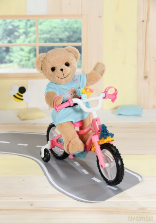 BABY born Bear Blue 835593 - 36cm Little Bear with Soft Stuffed Body - Includes Pink Outfit and Accessories - Designed to Fit 43cm BABY born Clothing - Suitable for Kids from 0+