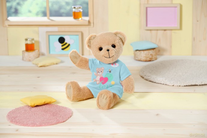 BABY born Bear Blue 835593 - 36cm Little Bear with Soft Stuffed Body - Includes Pink Outfit and Accessories - Designed to Fit 43cm BABY born Clothing - Suitable for Kids from 0+