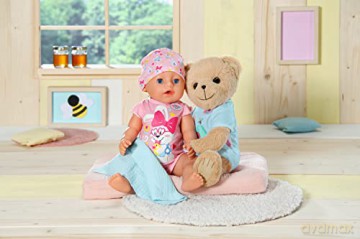 BABY born Bear Blue 835593 - 36cm Little Bear with Soft Stuffed Body - Includes Pink Outfit and Accessories - Designed to Fit 43cm BABY born Clothing - Suitable for Kids from 0+