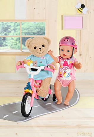 BABY born Bear Blue 835593 - 36cm Little Bear with Soft Stuffed Body - Includes Pink Outfit and Accessories - Designed to Fit 43cm BABY born Clothing - Suitable for Kids from 0+