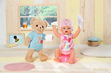 BABY born Bear Blue 835593 - 36cm Little Bear with Soft Stuffed Body - Includes Pink Outfit and Accessories - Designed to Fit 43cm BABY born Clothing - Suitable for Kids from 0+