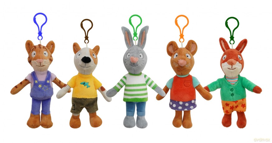 BANDAI Adorable Pip and Posy Clip-on Plush Zac Toy | Soft 13cm Teddy Keychain | Cute Bag Clip Soft Plushie Character for Girls and Boys
