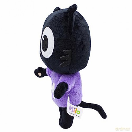 BANDAI Milo Black Cat Plush Toys - 20cm Everyday Milo Cat Teddy from the Milo Animated Series | Cute and Cuddly Boys and Girls Toys with Soft Touch Material | Adorable Cartoon Cat Toys for Kids