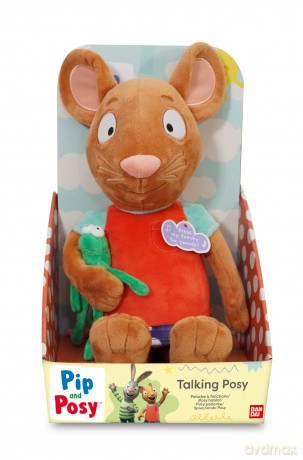 BANDAI Pip and Posy Talking Feature Plush Posy with Froggy - Large Talking Teddy - Soft Toy with Sounds - Big Cuddly Toy with TV Show Phrases