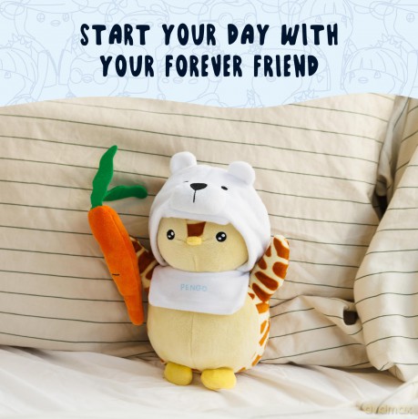 BANDAI Pudgy Penguins Plush Buddy with Carrot Toy From Pudgy World| 20cm Plush Buddy with Carrow Soft Toy | Super Soft And Cuddly Pudgy Penguins Toys | Soft Toys For Fans Of Cute Things