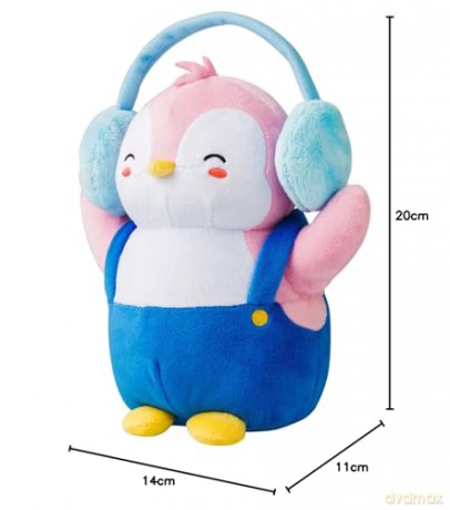 BANDAI Pudgy Penguins Plush Buddy with Earmuffs Toy From Pudgy World| 20cm Plush Buddy with Earmuffs Soft Toy | Super Soft And Cuddly Pudgy Penguins Toys |Soft Toys For Fans Of Cute Things