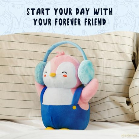 BANDAI Pudgy Penguins Plush Buddy with Earmuffs Toy From Pudgy World| 20cm Plush Buddy with Earmuffs Soft Toy | Super Soft And Cuddly Pudgy Penguins Toys |Soft Toys For Fans Of Cute Things
