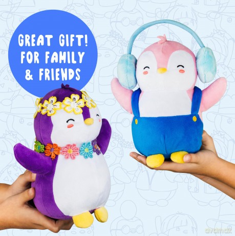 BANDAI Pudgy Penguins Plush Buddy with Flower Crown Toy From Pudgy World| 20cm Plush Buddy with Flower Crown Soft Toy | Super Soft And Cuddly Pudgy Penguins Toys |Soft Toys For Fans Of Cute Things