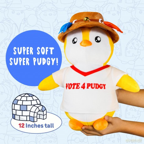 BANDAI Pudgy Penguins Vote 4 Outfit Huggable Plush Toy From Pudgy World| 30cm Vote 4 Outfit Penguin Soft Toy | Super Soft And Cuddly Pudgy Penguins Toys | Soft Toys For Fans Of Cute Things