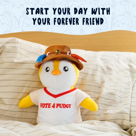 BANDAI Pudgy Penguins Vote 4 Outfit Huggable Plush Toy From Pudgy World| 30cm Vote 4 Outfit Penguin Soft Toy | Super Soft And Cuddly Pudgy Penguins Toys | Soft Toys For Fans Of Cute Things