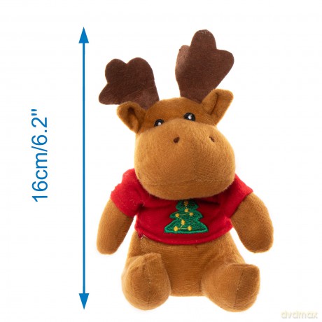 Baker Ross AF816 Reindeer Christmas Jumper Plush Pals - Novelty Toys for Kids, Perfect Party, Loot or Prize Bag Filler (Pack of 3), Assorted